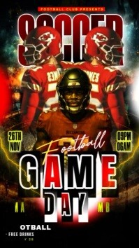 Black Gradient Football Game Day Flyer Instagram Reel template