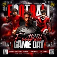 Black Gradient Football Game Day Flyer Square (1:1) template