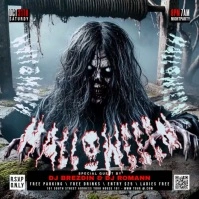 Black Gradient Halloween Event Party Flyer Square (1:1) template