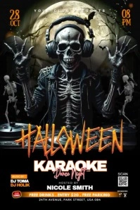 Black Gradient  Halloween Karaoke  Poster template