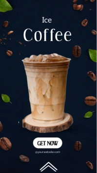 Black Gradient Ice Coffee  Digital Display (9 Ekran reklamowy (9:16) template