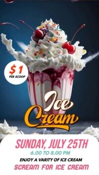 White Ice Cream Event Instagram Story Template