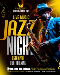 Black Gradient  Jazz Music Ads Instagram Portrait template