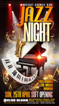 Black Gradient Jazz Music Digital Display (9:16) template
