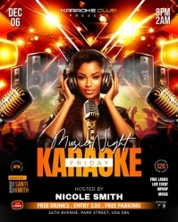 Black Gradient  Karaoke And Ladies Night Party  Instagram Portrait template