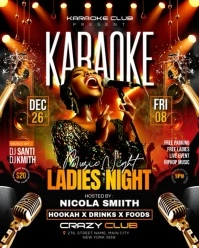 Black Gradient  Karaoke And Ladies Night Party Instagram Portrait template