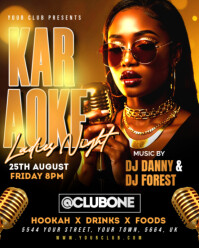 Black Gradient Karaoke Ladies Night Party Flyer Instagram Portrait template