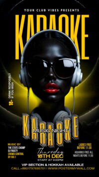Black Gradient Karaoke Music Night Instagram Story template