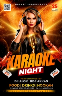 Black Gradient Karaoke Music Night Party Tabloid template