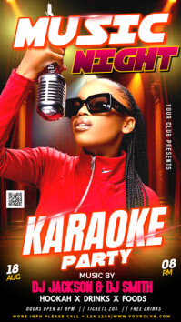Black Gradient Karaoke Music Party Flyer Instagram Story template