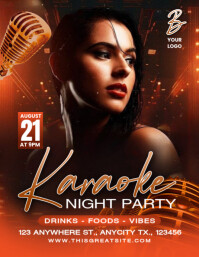 Black Gradient Karaoke Night Party Flyer (us Letter) template