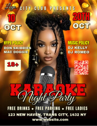 Black Gradient Karaoke Night Party  Flyer (us Letter) template