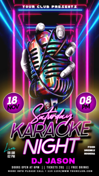 Black Gradient Karaoke Night Party Flyer Instagram Story template