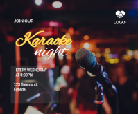 Black Gradient Karaoke Night Template  Medium Rectangle Mellemstort rektangel