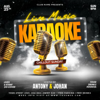 Black Gradient Karaoke Poster Flyer Instagram Post template