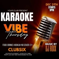 Black Gradient Karaoke Thursday Instagram Post Instagram-opslag template