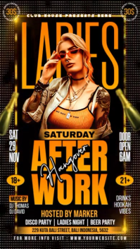 Black Gradient Ladies After Work Party Instagram Story template