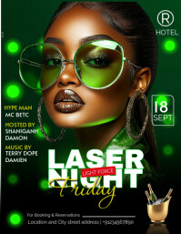 Black Gradient Laser Night Flyer (us Letter) template