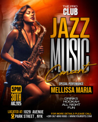 Black Gradient Live Music Concert Ad Instagram Portrait template