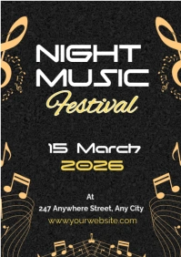 Black Gradient Music Festival  poster A2 template