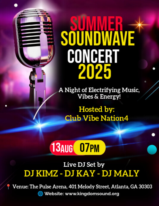 Black Gradient Musical Concert Flyer (us Letter) template