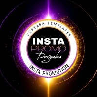 Black Gradient Neon Instagram Promo Logo template