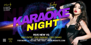 Black Karaoke Night Event Baner Eventbrite Template
