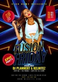 Black Gradient Night Club Party Flyer A2 template
