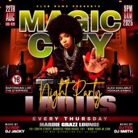Black Gradient Night Party Music City Video Flyer Instagram Post template