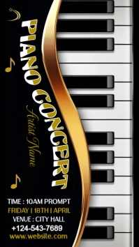 Black Gradient Piano Concert Instagram Story template