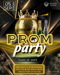 Black Gradient Prom Party Instagram Portrait template