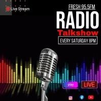 Black Gradient Radio Talkshow Template  Insta Instagram Post