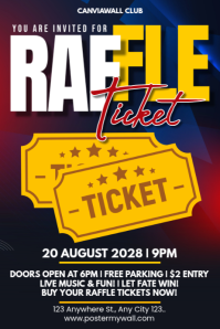 สีดำ Raffle Event Poster Template