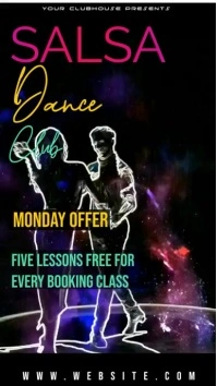 Black Gradient Salsa Dance Club Template  Dig Digital Display (9:16)