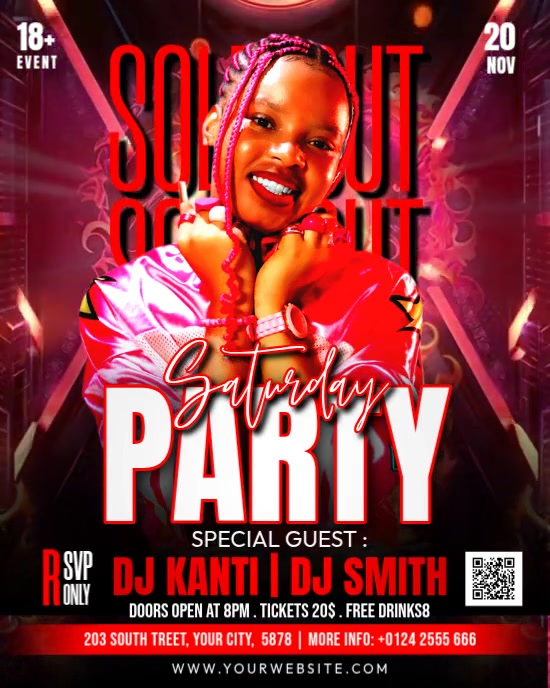 Black Gradient Saturday Night Party Instagram Portrait Template ...