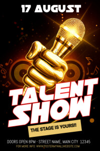 Black Gradient Talent Show Poster template