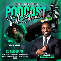 Black Gradient Talk Show Podcast Instagram Post template