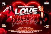 Black Gradient Valentine Love Night Party Poster template