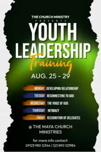 Black Gradient Youth Leadership Training Poster Video template