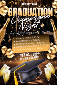 Black Graduation Celebration Poster template