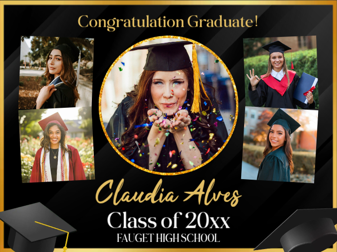 Black Graduation Celebration Yard Sign Template PosterMyWall