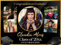 Black Graduation Celebration Yard Sign Panneau de jardin template