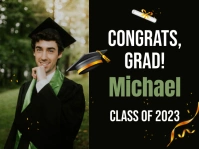 Black graduation yard sign template
