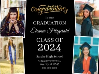Black Graduation Yard Sign template