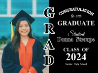 Black Graduation Yard Sign template