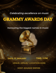 Black Grammy Awards Celebration Flyer Рекламная листовка (US Letter) template
