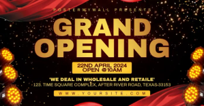 Black Grand Opening Event Facebook Shared Image Video template