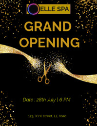Black Grand Opening Flyer (us Letter) template