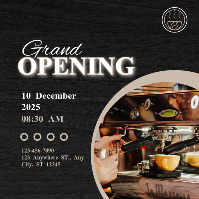 Black Grand Opening Instagram Post template