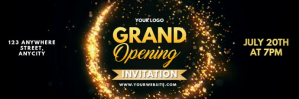 Black Black  Grand Opening Tajuk Twitter Twitter Banner Template
